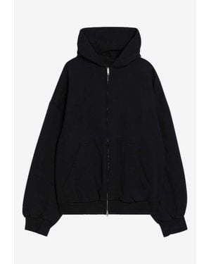 Balenciaga Washed Flipped Uni Zip-Up Sweatshirt - Black
