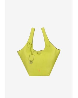 Ralph Lauren Medium Polo Play Leather Tote Bag - Yellow