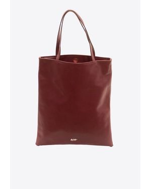 LA ROSE Leather Tote Bag - Red