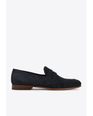 Giorgio Armani Suede Penny Loafers - Blue