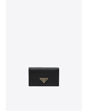 Prada Saffiano Leather Logo Wallet - White