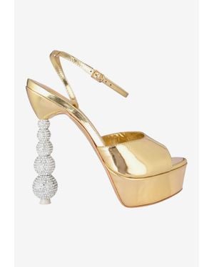 Sophia Webster Natalia 140 Crystal Heel Platform Sandals - White