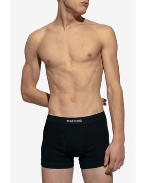 Tom Ford Logo Waistband Boxers - Black