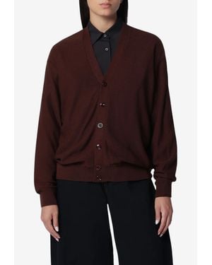 Lemaire Twisted Merino Wool Wrap Cardigan - Red