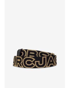 Marc Jacobs Thin Outline Logo Webbing Strap - Black