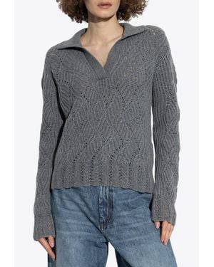 Etro Cable-Knit Cashmere Sweater - Gray