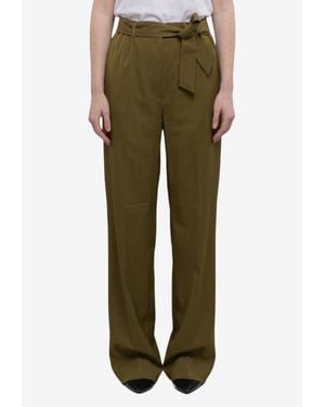 Max Mara Parachute Wool Pants - Green