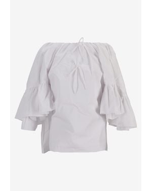 MERYLL ROGGE Off-Shoulder Ruffled Blouse - White