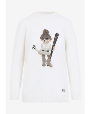 Ralph Lauren Holiday Polo Bear Cashmere Jumper - White