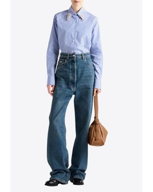 Prada Shirt With Crystals Embellishments - Blue