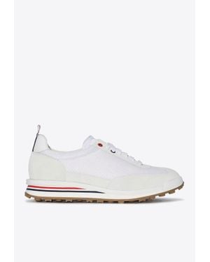 Thom Browne Tech Suede Low-Top Sneakers - White