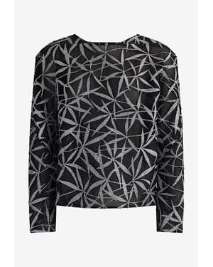Maticevski Thibeaux Glitter-Leaf Blouse - Black