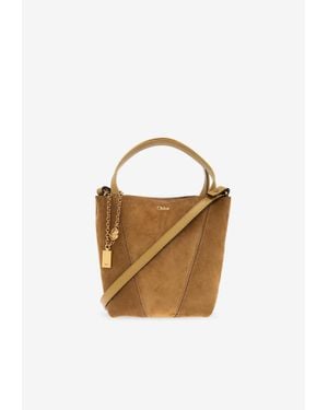 Chloé Small Spin Suede Tote Bag - Brown