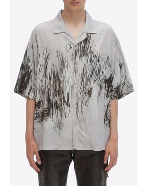 DOMREBEL Freehand Printed Shirt - Gray