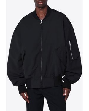 Entire studios Zip-Up Wool Bomber Jacket - Blue