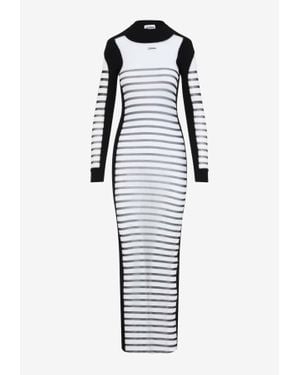 Jean Paul Gaultier Mariniere Print Maxi Dress - White
