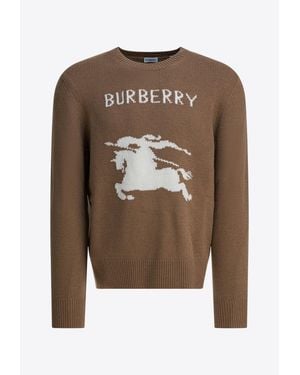 Burberry Ekd Intarsia Knit Jumper - Brown