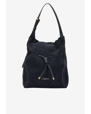 Gianni Chiarini Large Sienna Suede Shoulder Bag - Black