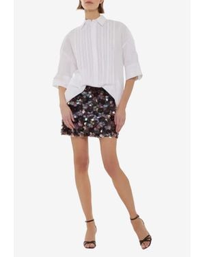 P.A.R.O.S.H. Canyox Buttoned Pleated Shirt - White