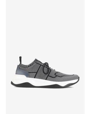 Berluti Shadow Knit And Leather Low-Top Sneakers - White