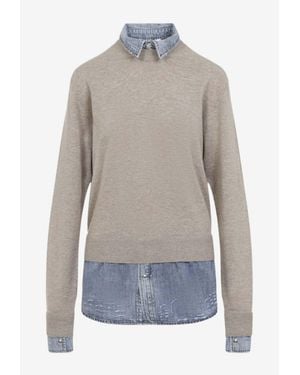 Acne Studios Multi-Layered Wool Sweater - Gray