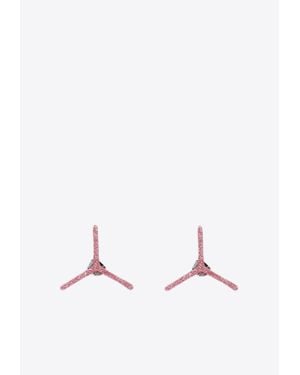 Y. Project Glittered Mini Y Earrings - White