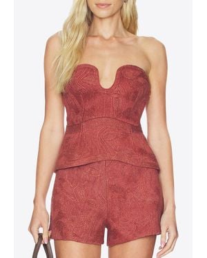 AMUR Nala U-Neck Blouse - Red