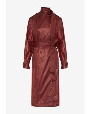 Saint Laurent Lavallière Water-Resistant Trench Coat - Red