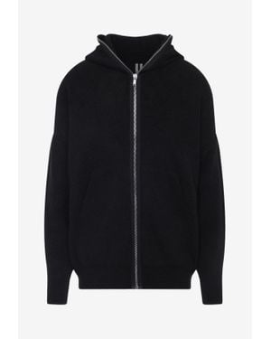 Rick Owens Gimp Zip-Up Hooded Sweatshirt - Black