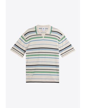 adidas Originals X Wales Bonner Striped Polo T-Shirt - Gray