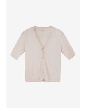 JOSEPH Sens Crinkled Knit Top - White