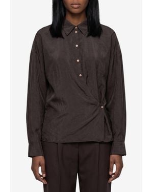 Lemaire Twisted Buttoned Shirt - Black