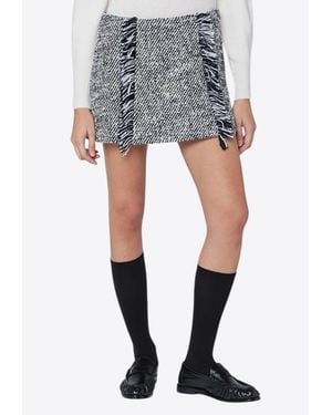 DURAZZI MILANO Patterned Wool-Blend Mini Skirt - Gray