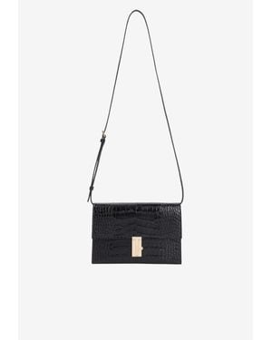 Tom Ford Mini Mia Croc-Embossed Leather Crossbody Bag - White