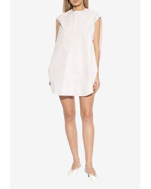 Jacquemus Rounded-Shoulder Mini Dress - White