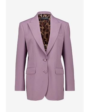 Dolce & Gabbana Single-Breasted Wool Jacket - Purple
