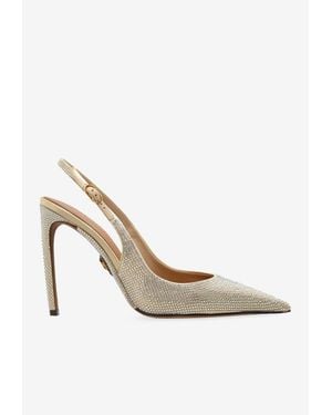 Dolce & Gabbana Devotion 105 Crystal-Embellished Slingback Pumps - White