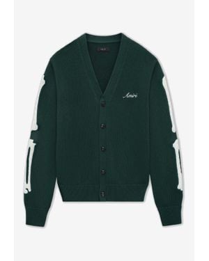 Amiri Bones Button-Up Cardigan - Green