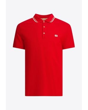 Valentino Vlogo Patch Polo T-Shirt - Red