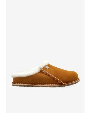 Birkenstock Zermatt Suede Slippers - Brown