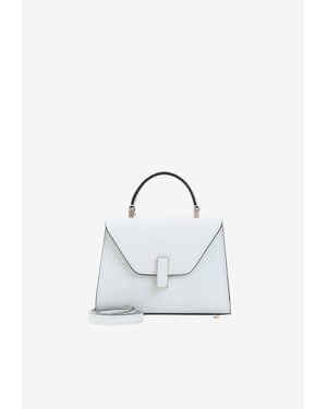 Valextra Micro Iside Calf Leather Crossbody Bag - White