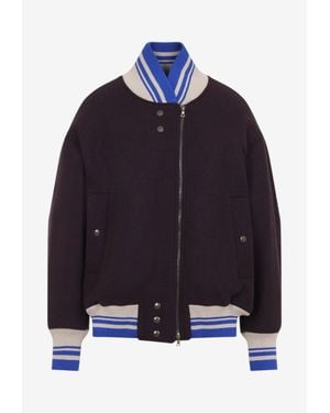 Dries Van Noten Valdi Zip-Up Bomber Jacket - Blue