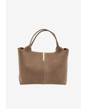 Tod's Medium Suede Tote Bag - Brown