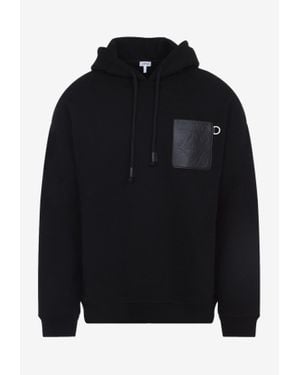 パーカー・フーディ LOEWE Small Anagram Hoodie in Black Anagram zip-up hoodie in wool Black - LOEWE