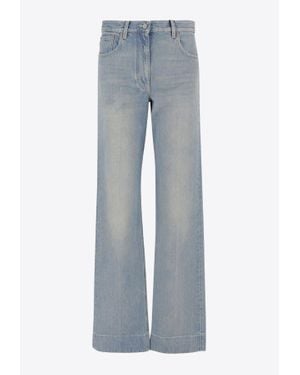 Valentino Washed Straight-Leg Jeans - Blue