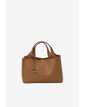 Tod's Mini T Timeless Top Handle Bag - Brown
