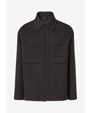 Fendi Monogram Buttoned Overshirt - Black