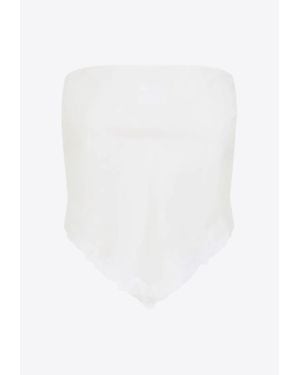 Miu Miu Embroidered Bandana Top - White