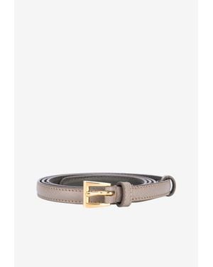 Prada Saffiano Leather Thin Belt - White