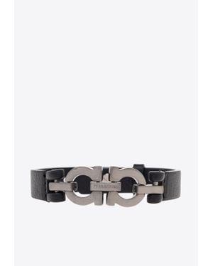 Ferragamo Double Gancini Leather Bracelet - White